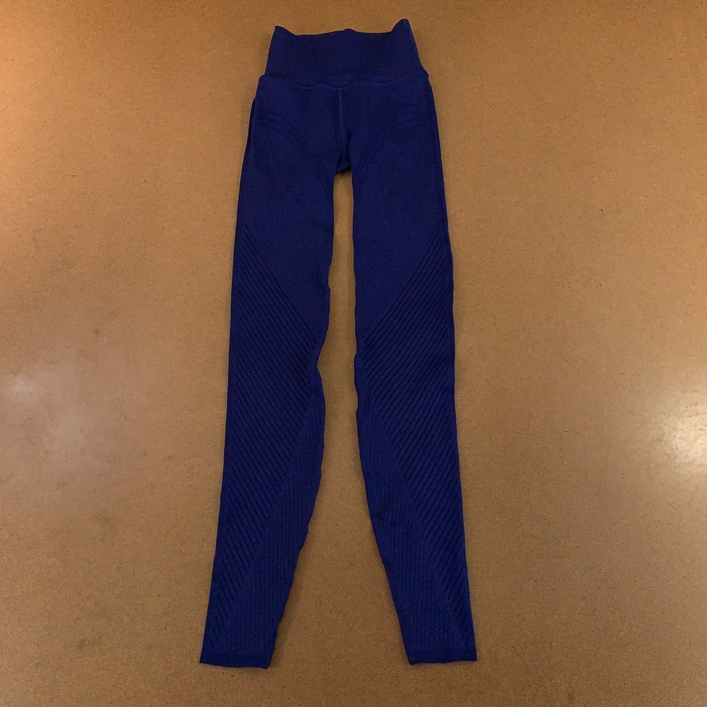 Fabletics Sculpt Knit Womens Size XS Navy Blue High-Waisted Ankle Leggings‎